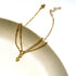 Dangling Charm Anklet 9.5'' Adjustable | CZ Drop Anklet on Layered Dainty Chains...