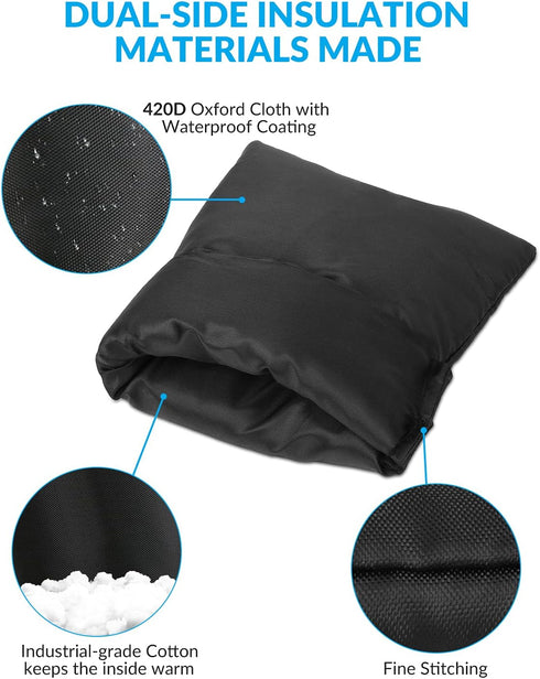 2Pack Outdoor Faucet Covers for Winter, 8.3" W x 6.7" H Outside Yard Hydrant Protector Socks Winter, Insulated Hose Bib Protector Cover, Spigot Pi...