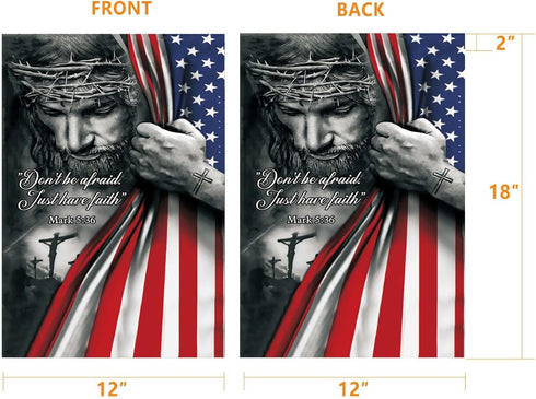 Don't Be Afraid Just Have Faith Garden Flag - Christian - Jesus - USA Double Side Garden Flags House Yard Decor 12x18in...