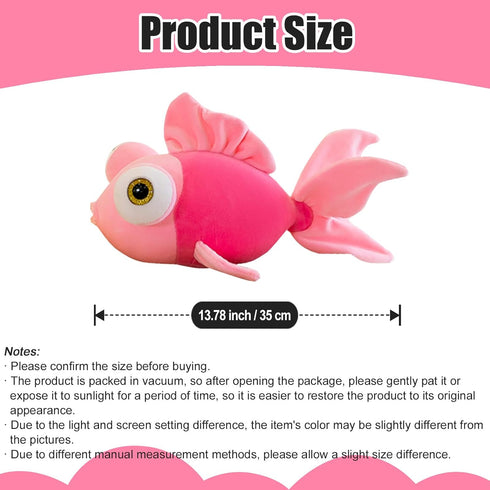 Goldfish Stuffed Animal Fish Plush Pink Cute Fish Toy for Girls Boys, 13.78 inch...