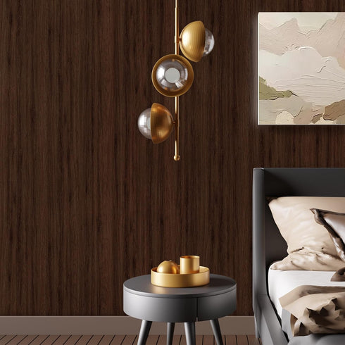15.8" x 118" Walnut Wood Peel and Stick Wallpaper Self-Adhesive, Removable, Waterproof Ideal for Kitchen, Countertops, Cabinets, Shelves. Easy to ...