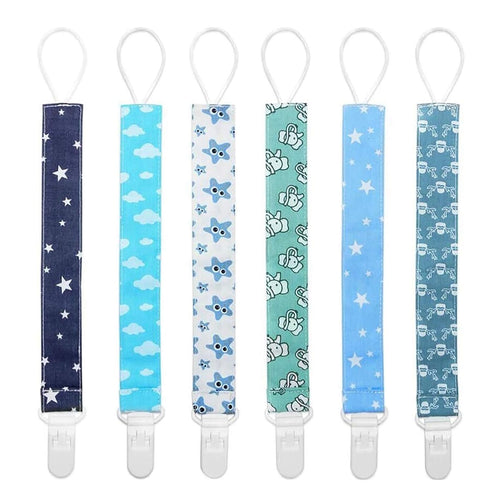 Yoofoss Pacifier Clip for Boys and Girls 6 Pack Plastic Teething Clips Modern Designs Universal Holder Leash for Pacifiers Teething Toy and Soothi...