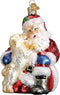 Old World Christmas Ornaments Santa Puppy Love Glass Blown Ornaments for Christmas Tree...