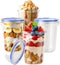 4 Pack Overnight Oats Containers with Lids, Oatmeal Container, 16oz Leak Proof Oats Jars, BPA Free, Reusable, Portable Plastic Food Storage Contai...