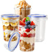4 Pack Overnight Oats Containers with Lids, Oatmeal Container, 16oz Leak Proof Oats Jars, BPA Free, Reusable, Portable Plastic Food Storage Contai...