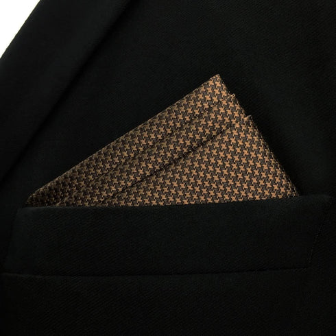 S&W SHLAX&WING Matching Pocket Square 12.6 inches Large Solid Color Dark Brown...