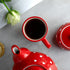 City to Cottage Handmade Red and White Polka Dot Ceramic Coffee, Tea, Latte Mug, Cup with Large Handle, Unique 7 oz / 200ml Designer Pottery for T...