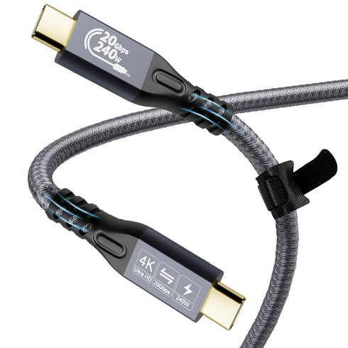 YIWNETEC USB C Cable to USB C 3.2 Male Gen2 × 2 Type C Charging Cable, 20 Gbps Data Transfer, 240 W 48 V/5 A Fast Charging Cable, 4K @ 60Hz Video ...