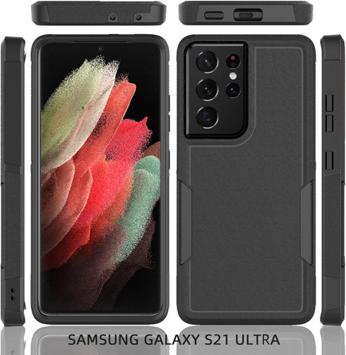 for Samsung Galaxy S24 Ultra Case: Dual Layer Protective Heavy Duty Cell Phone Cover Shockproof Rugged with Screen Protector - Military Protection...