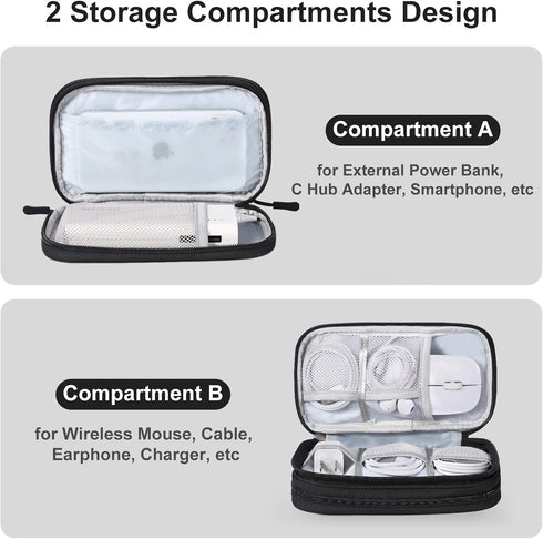 Organizer Travel Case, Bevegekos Small Carrying Tech Kit for Electronics and Accessories, Waterproof ( Black)......