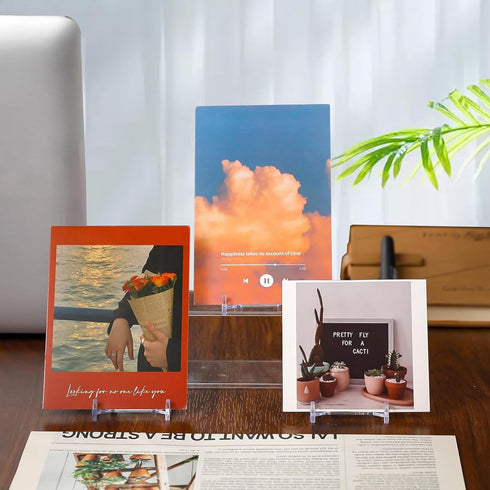 Acrylic Plate Stands,Adjustable Acrylic Plate Stand Picture Frame Display Holder Decorative Plate Display Stand Clear Easel Stand for Display Acry...