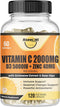 Vitamin C 2000MG, Zinc 40 mg, Vitamin D3 5000 IU, Echinacea Extract, Rose Hip, Immune Support for Adults & Kids, Immune Booster,120 Vegan Caps, 60...
