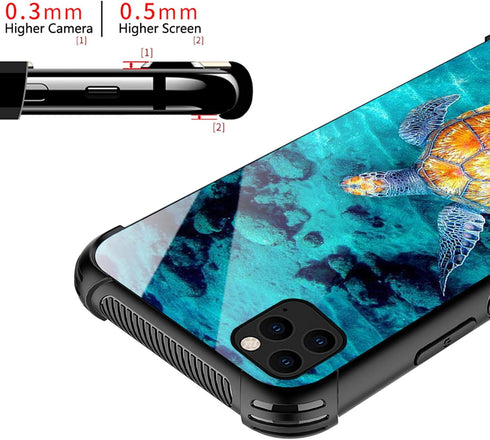 CARLOCA Compatible with iPhone 13 Mini Case,Sea Turtle Pattern Design for Girl Boy Shockproof Anti-Scratch Case for iPhone 13 Mini...
