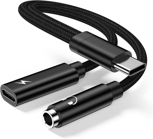 1Pack USB C to 3.5mm Headphone Earbud Jack Adapter, Type C Audio Adapter Dongle for iPhone 15 Plus Pro Max, Samsung Galaxy S24 S23 S22 S21 S20 5G ...