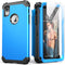 IDweel for iPhone XR Case with Tempered Glass Screen Protector,3 in 1 Shockproof Slim Hybrid Heavy Duty Hard PC Cover Soft Silicone Bumper Full Bo...