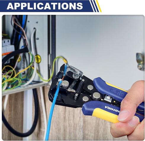 haisstronica Self-Adjusting Wire Stripper, 3 in 1 Stripper/Cutter/Crimping Heavy Duty Automatic Electrical Wire Strippers for 10-24 AWG...