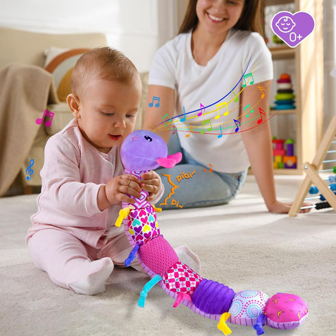Baby Girl Toys 0-6 Months, Baby Soft Stuffed Animal Toys with Multi Textures,Rattle,Crinkle,Baby Girl Gift, Baby Girl Toys 6 to 12 Months,Infant 3...