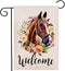 Welcome Horse Garden Flag 12.5x18 Inches Vertical Double Sided Farmhouse Burlap Yard Outdoor Décor...
