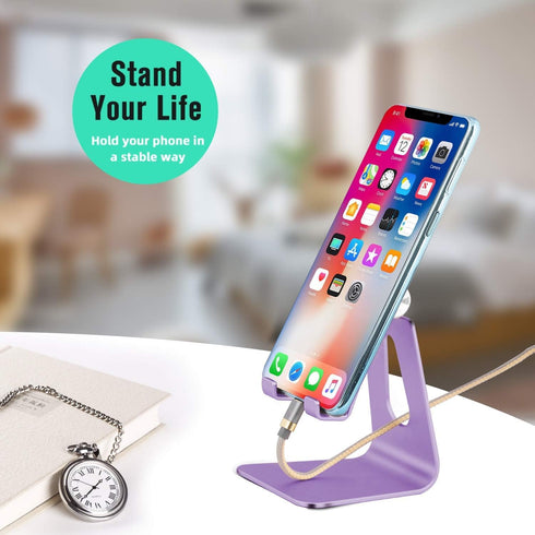 Adjustable Cell Phone Stand, Phone Holder,Tablet Stand Dock,Aluminum Desktop Compatible with iPhone 12 iPad,Samsung Galaxy,Google All Smart Phone/...