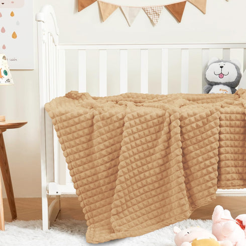 HOMRITAR Baby Blanket for Boys 3D Square Grid Design Super Soft Fuzzy Cozy Warm Toddler Blanket Plush Fluffy Receiving Blankets for Newborn Infant...