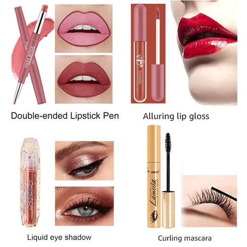 All in One Makeup Kit for Women - Full Professional Kit With Pressed Powder, Blush, Eyeliner, Eyeshadow, Mascara, Lip Gloss and Lipstick (Pink)...