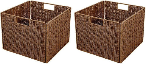 Trademark Innovations Foldable Storage Basket with Iron Wire Frame (Set of 2)...
