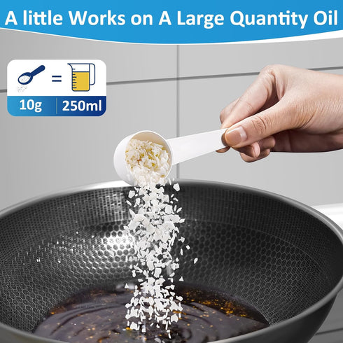 LANBEIDE Fry Cooking Oil Solidifier Powder, Hard Up to 25 Cups - 100% Plant-Based Cooking Oil Hardener for Disposal Fry Oil Away from Mess 9 Oz...
