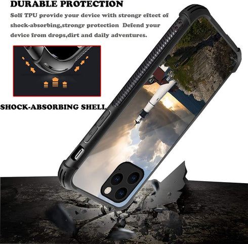 CARLOCA Compatible with iPhone 13 Pro Case,Lighthouse Beacon Clouds Identity Graphic Design Shockproof Anti-Scratch Hard Acrylic Case for iPhone 1...