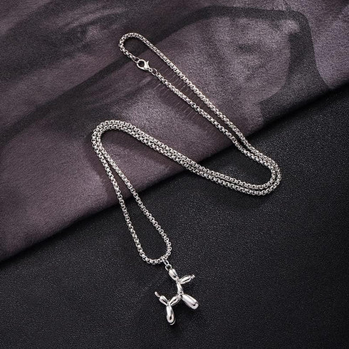 Fuqimanman2020 3D Cute Colorful Balloon Dog Pendant Necklace Animal Charm Poodle Best Friend Friendship Necklace for Women Cartoon Party Jewelry G...