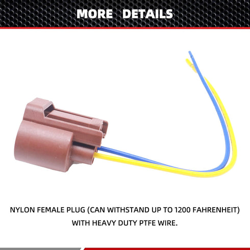 HiSport 9006 headlight plug Female Adapters Connector Wiring Harness Sockets Wire Plug Pigtails Compatible with High/Low Beam Or Fog Lights Use Re...