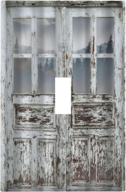 Decorative Switch Plate Covers Rustic Farmhouse Wood Barn Door 1 Gang Wall Plate Single Toggle Light Switch Cover Plate Jumbo Electrical Switchpla...