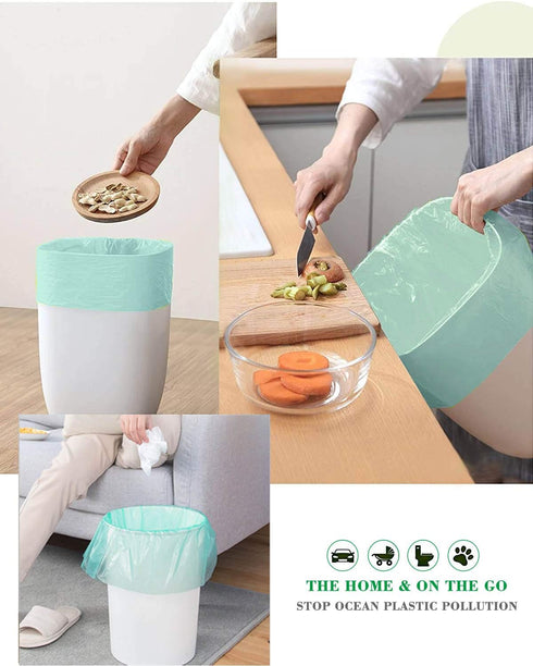 8 Gallon Trash Bags Bathroom Trash Bags, AYOTEE 40 Count Ultra Strong Unscented Garbage Bags Clear Trash Bags Waste Basket Liners for Bathroom, Ki...