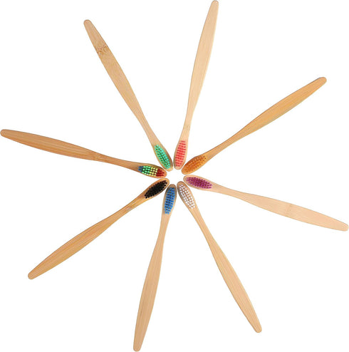 10PCS Colorful Natural Bamboo Toothbrush Set Soft Bristle(Multi-Colors)...
