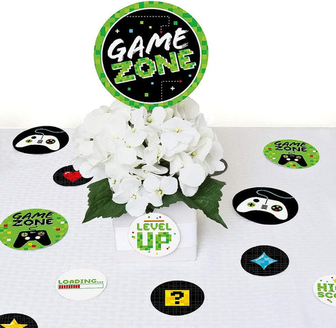 Big Dot of Happiness Game Zone - Pixel Video Game Party or Birthday Party Giant Circle Confetti - Party Decorations - Large Confetti 27 Count...