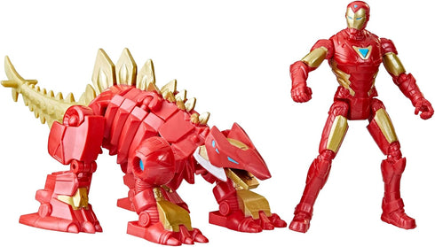 Marvel Mech Strike Mechasaurs, 4-Inch Iron Man with Iron Stomper Mechasaur Action Figures, Super Hero Toys for Kids Ages 4 and Up...