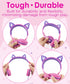 FosPower Kids Headphones with LED Cat Ears (Safe Volume Limit 85 dB), 3.5mm On-Ear Wired Headphones with Laced Tangle-Free Cables for Boys/Girls/S...