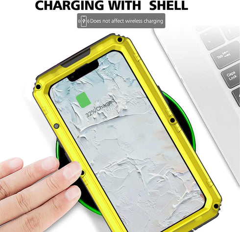 Waterproof Case for iPhone 13 Metal Case Heavy Duty Case Full Body Dustproof Dropproof Aluminum Alloy Case with Silicone Built-in Screen Protector...