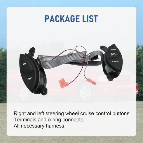 Steering Wheel Mounted Cruise Control Switch Button Kit Replacement for Ford Ranger 1998-2003, for Explorer Sport Trac 2001-2005, for Mercury Moun...