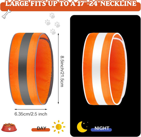 2 Pcs Reflective Dog Collar High Visibility Adjustable Pet Collars with Quick Release Fastener Comfortable Dog Walking Accessories for Small Mediu...