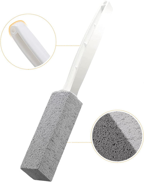 2 Pack Toilet Cleaner Hard Water Build up Remover with Ergonomic Handle, Toilet Bowl Stain Ring Remover, Pumice Cleaning Stone with Handle for Kit...