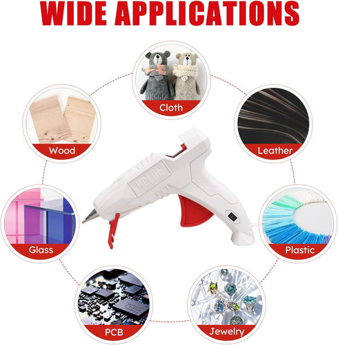 Full Size Hot Glue Gun Kits, KeLDE 40W Dual Temp Fine Tip Hot Glue Gun with 10PCS Glue Sticks for craft, DIY Arts, Quick Home Repairs, Wood, PVC...