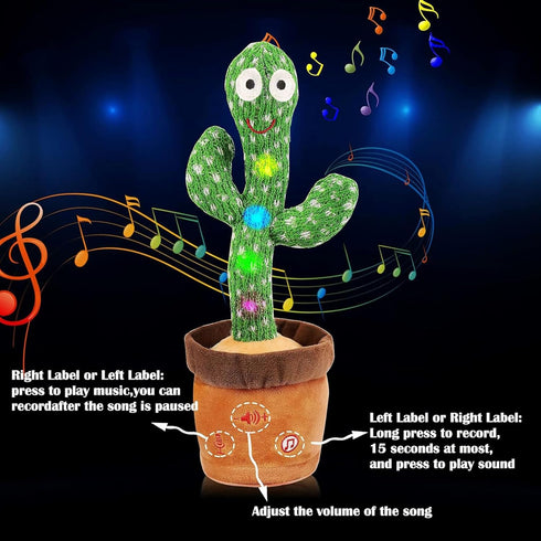 Emoin Dancing Cactus Talking Cactus Toy, Cactus Baby Toy Singing Children's Song+Box,Mimicking Cactus Recording &Repeating What You Say,Electronic...