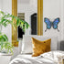 HONGLAND Metal Butterfly Wall Decor Outdoor Indoor Art Sculpture Hanging Glass Decorations Blue for Home Garden Bedroom...