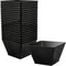 Lillian Tablesettings Plastic 8 oz | Black Rectangles Servingware | Pack of 20 Party Bowls, 3.5 x 3.5 x 7.5 inches...