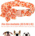 Fall Girl Dog Collar Flower Tie,Orange Maple Leafs Rugby Floral Dog Collar with Safety Metal Buckle Adjustable Puppy Collars for Small Medium Larg...