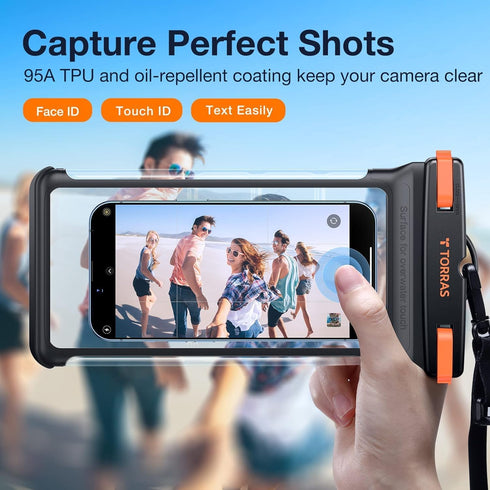 TORRAS IceCube IPX8 Waterproof Phone Pouch, Underwater Screen Touchable, Waterproof Phone Case for Snorkeling, Adjustable Lanyard, Vacation Essent...