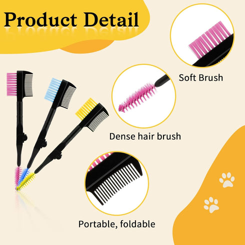 3 Pcs Dog Tear Stain Comb, Dog Eye Comb, Pet Tear Marks Brush, Eye Cleaning Comb Pets Grooming Combs, Removing Crust Mucus and Flea...