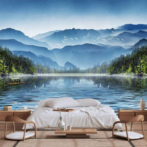 FENDROM Spring Nature Tapestry Wall Hanging Misty Mountain Forest River Landscape Tapestries Home Decor for Bedroom Living Room...