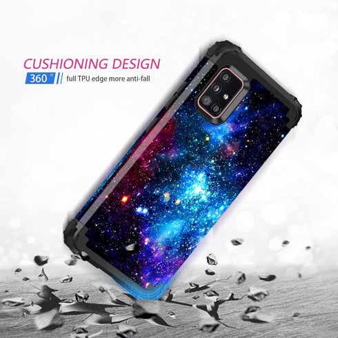 Miqala for Galaxy A51 5G Case,Glow in The Dark Three Layer Heavy Duty Shockproof Full Body Hard Plastic Bumper+Soft Silicone Protective Case for S...