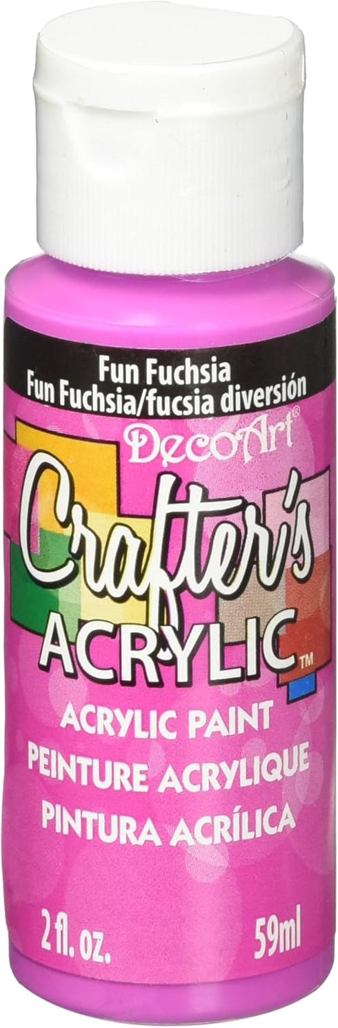DecoArt DCA99-3 Crafter's Acrylic Paint, 2-Ounce, Fun Fuchsia...